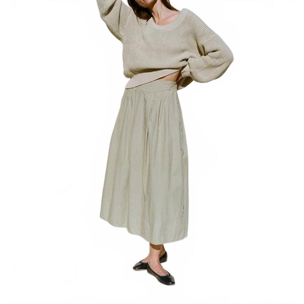 NEW EMMA ROTHKOPF bower pleated skirt in greige
